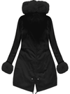 <tc>Parka kabát Elora fekete, fekete szőrmével</tc>