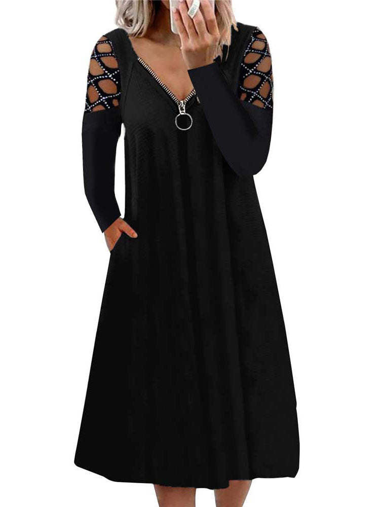 <tc>Elegáns ruha Karry fekete</tc>