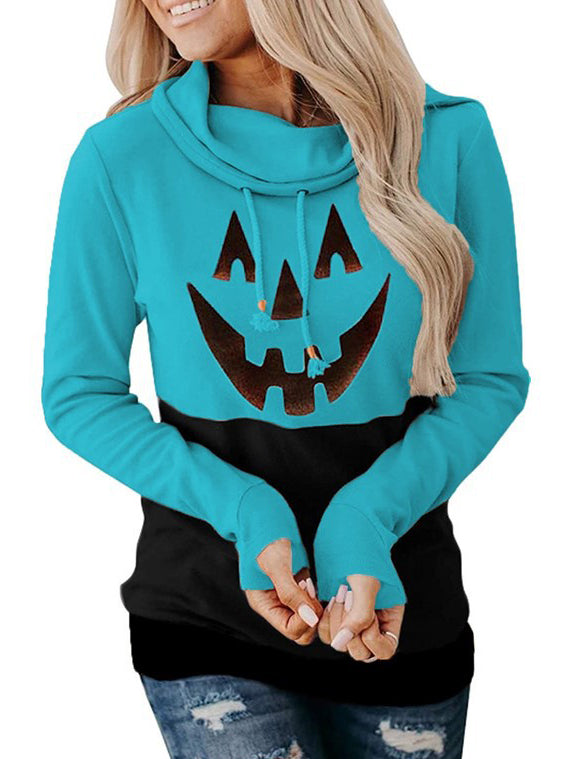 <tc>Halloween kapucnis pulóver Itcel kék és fekete</tc>