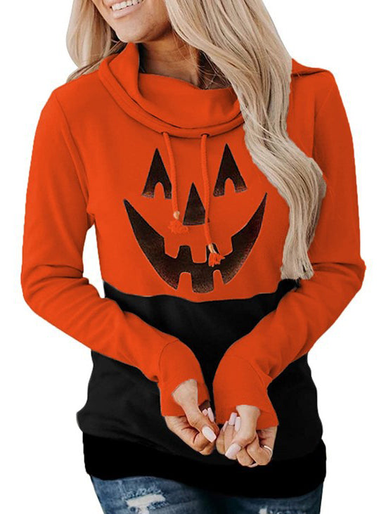 <tc>Halloween kapucnis pulóver Itcel narancssárga és fekete</tc>