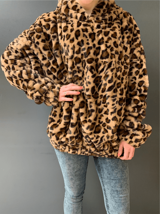 <tc>Kapucnis pulóver Norell leopárd</tc>