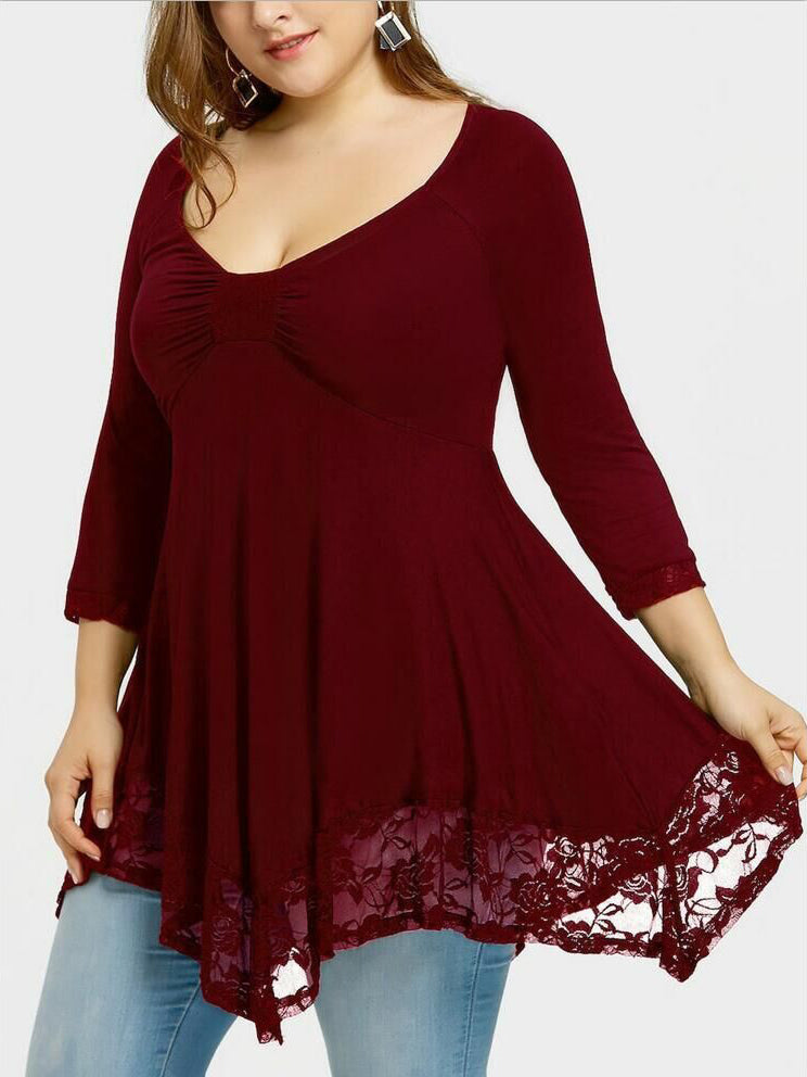 <tc>Plus size felső Dada bordó</tc>