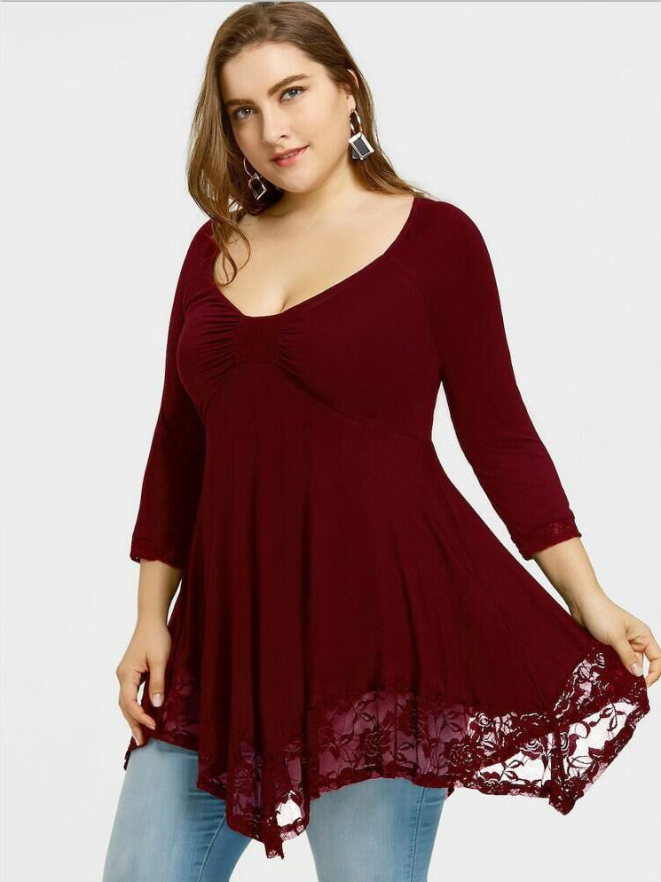 <tc>Plus size felső Dada bordó</tc>