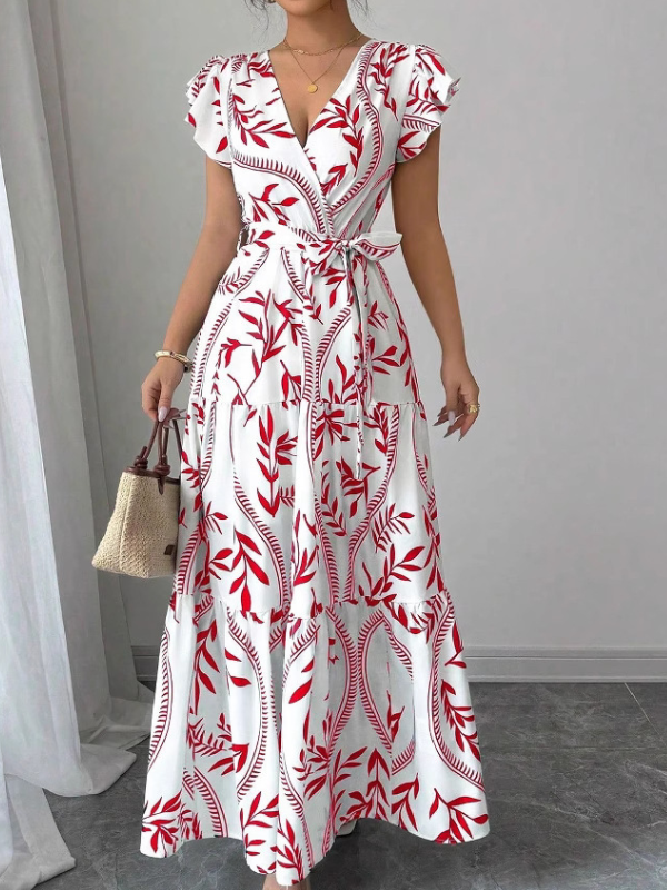 <tc>ELEGÁNS RUHA MAHIKA piros-fehér</tc>