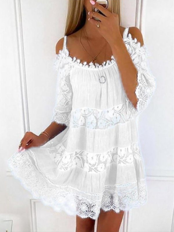<tc>Elegáns ruha Favia fehér</tc>