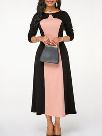 <tc>Elegáns ruha Kamalla fekete és rózsaszín</tc>